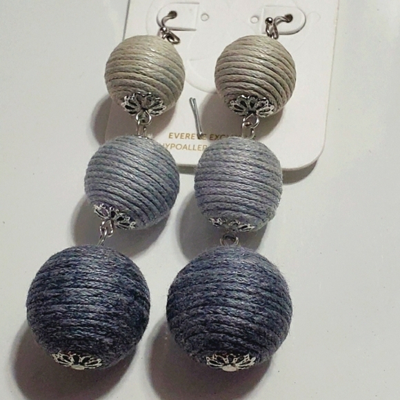 Colorful Triple Thread Ball Dangle Drop Earrings for Women Boho Multiple Ball.🌴 - Picture 1 of 6